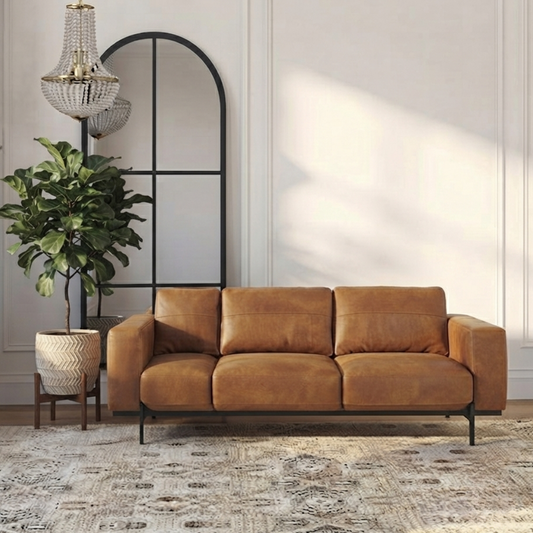 3-Seater Sofa – Premium Tan Leather