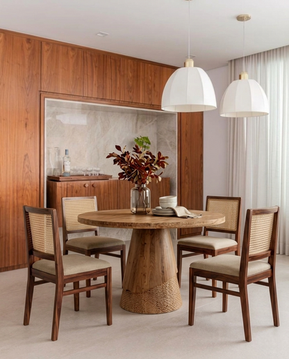 Rattan Weave 4-Seater Dining Set