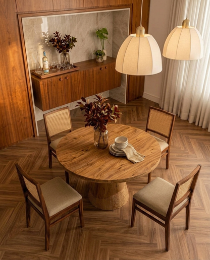 Rattan Weave 4-Seater Dining Set