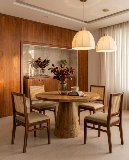 Rattan Weave 4-Seater Dining Set