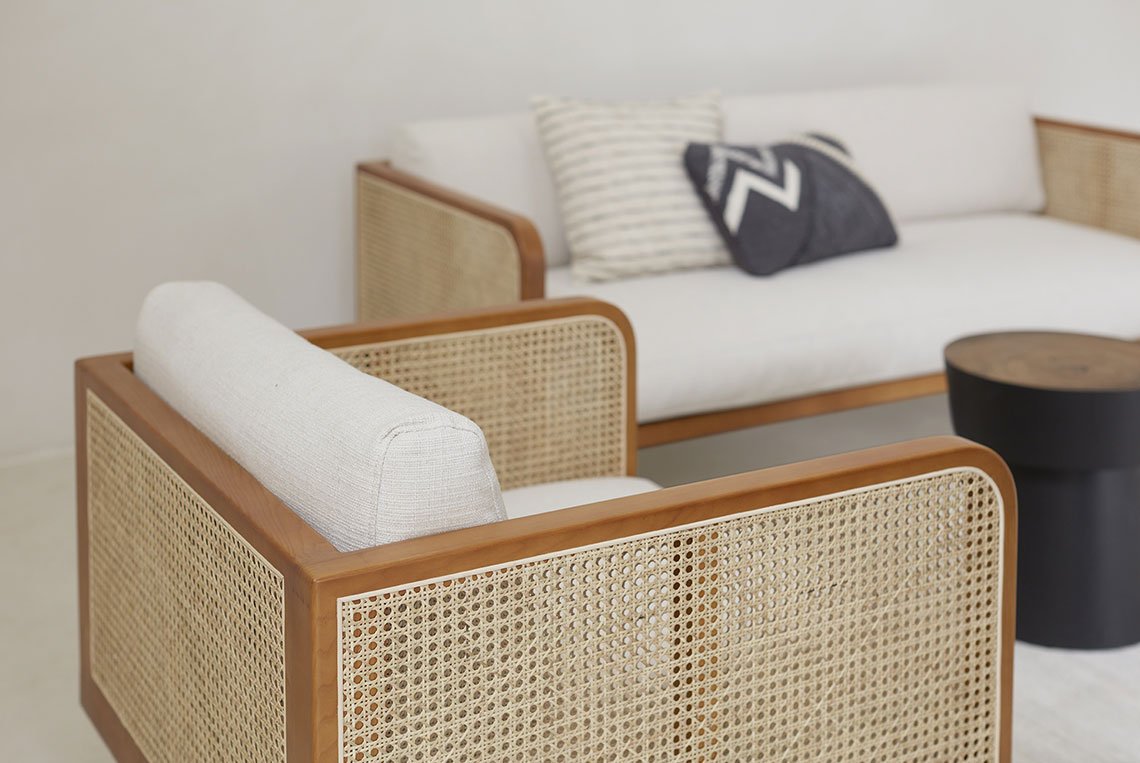 Urban Den Cane-Regal Solid Wood Sofa Set