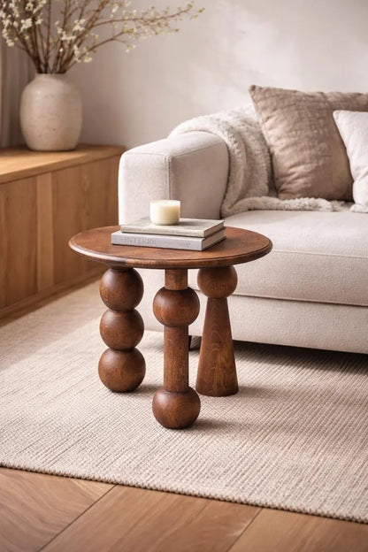 Urban Den Wood Accent Coffee Table, Rustic End Table for Living Room