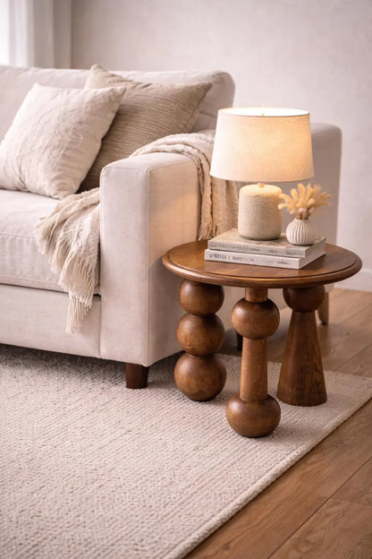 Urban Den Wood Accent Coffee Table, Rustic End Table for Living Room