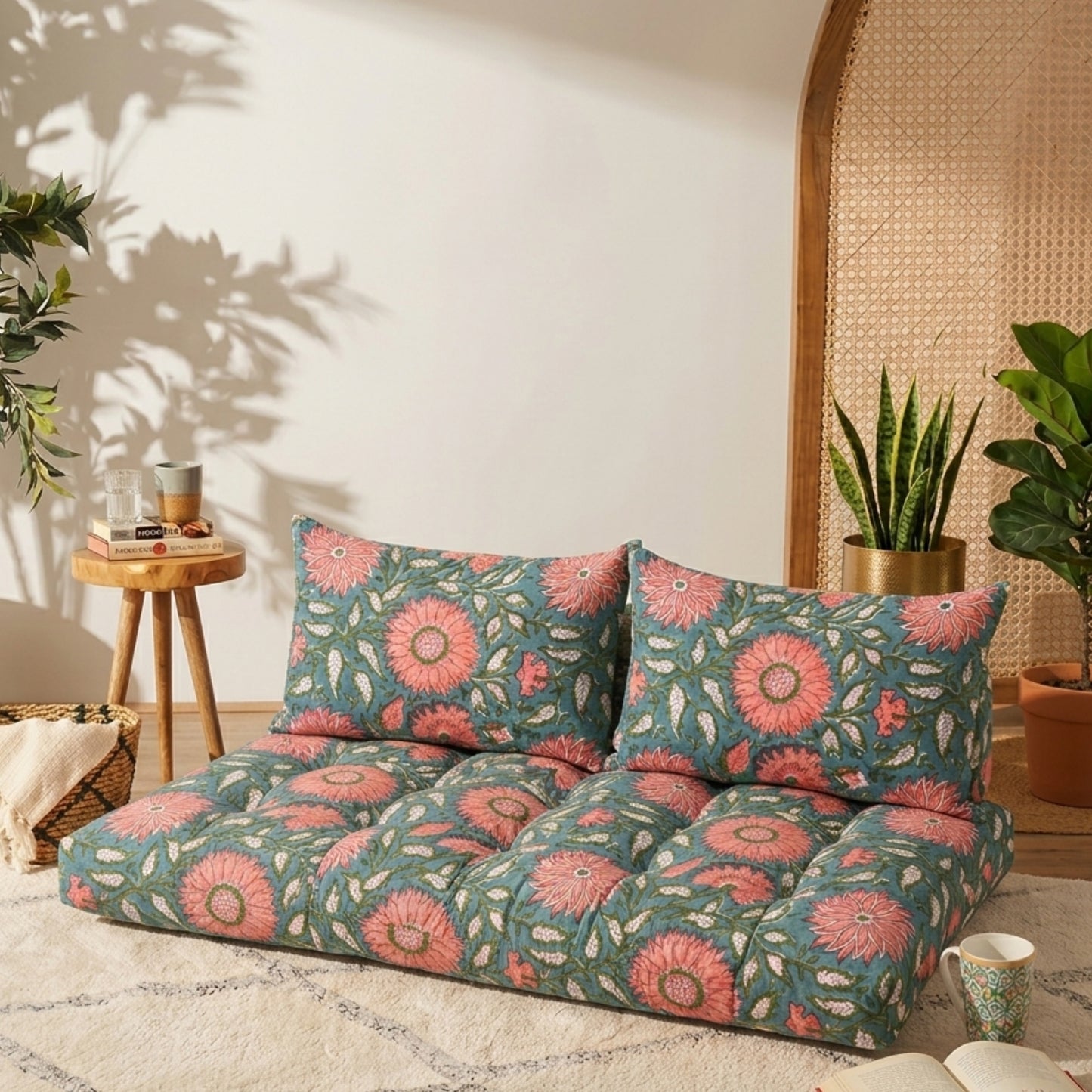Jaipuri Bloom Low Seating Floor pad Cushion