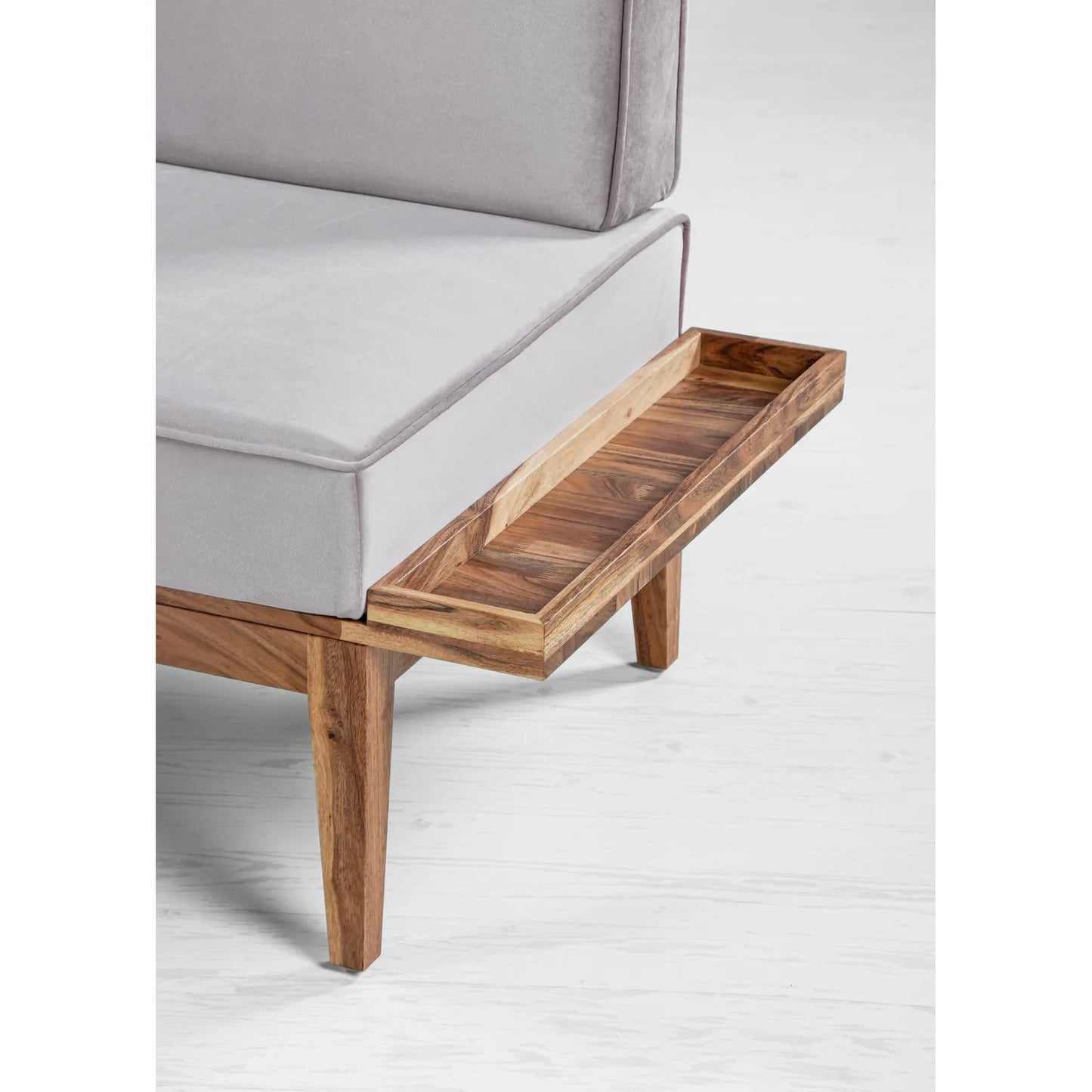 Velvet Fern 2 Seater Couch Sofa In Solid Wood