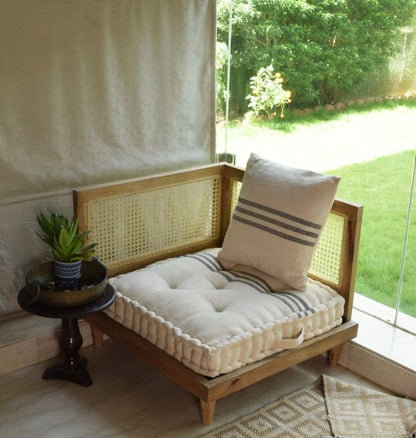 Urban Escape Rattan Floor Sofa  In Solid Wood
