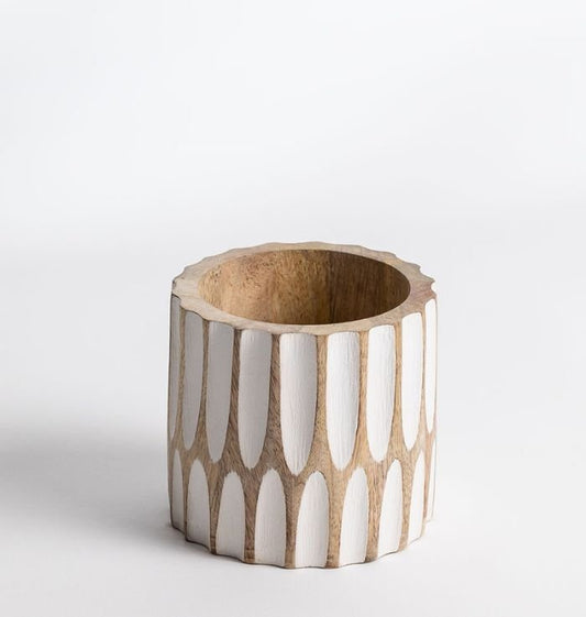 Boho Chic Mango Wood Vase Set of 3