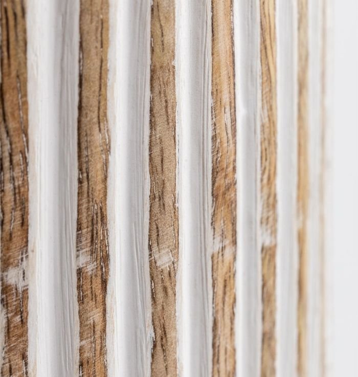 Urban Mango Wood Flower White Ceramic Vase