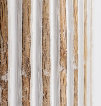 Urban Mango Wood Flower White Ceramic Vase