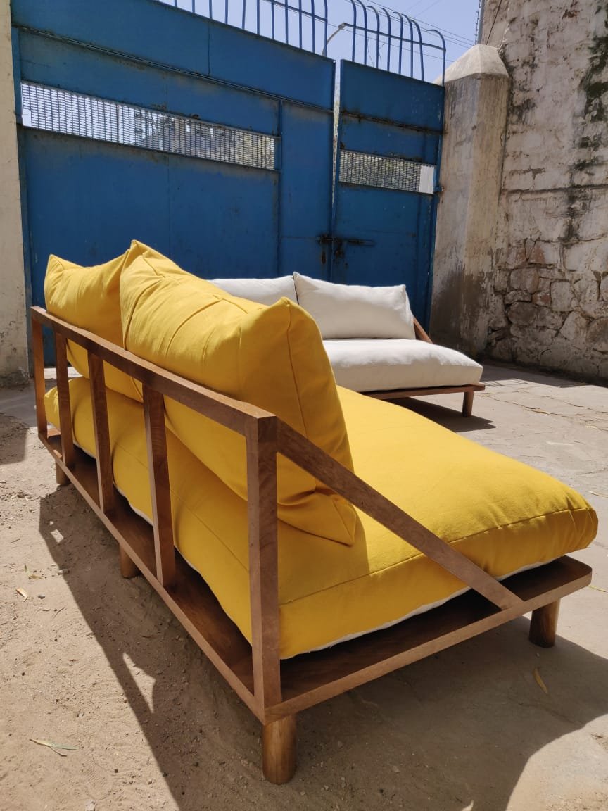 Urban Day Floor Sofa In Solid wood | 2 Seater Sofa