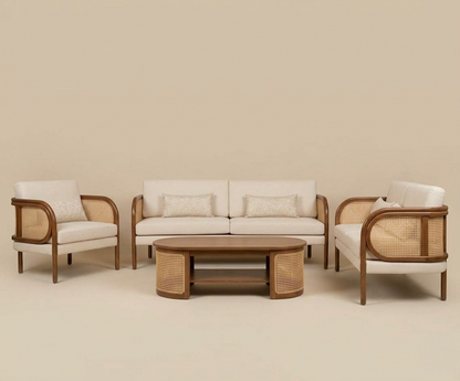 Sandstone Cane Sofa Set Collection