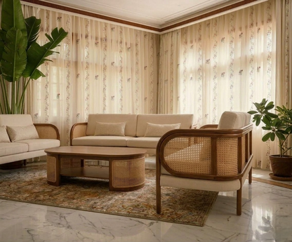 Sandstone Cane Sofa Set Collection