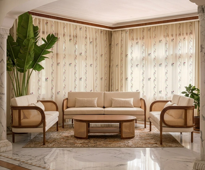 Sandstone Cane Sofa Set Collection