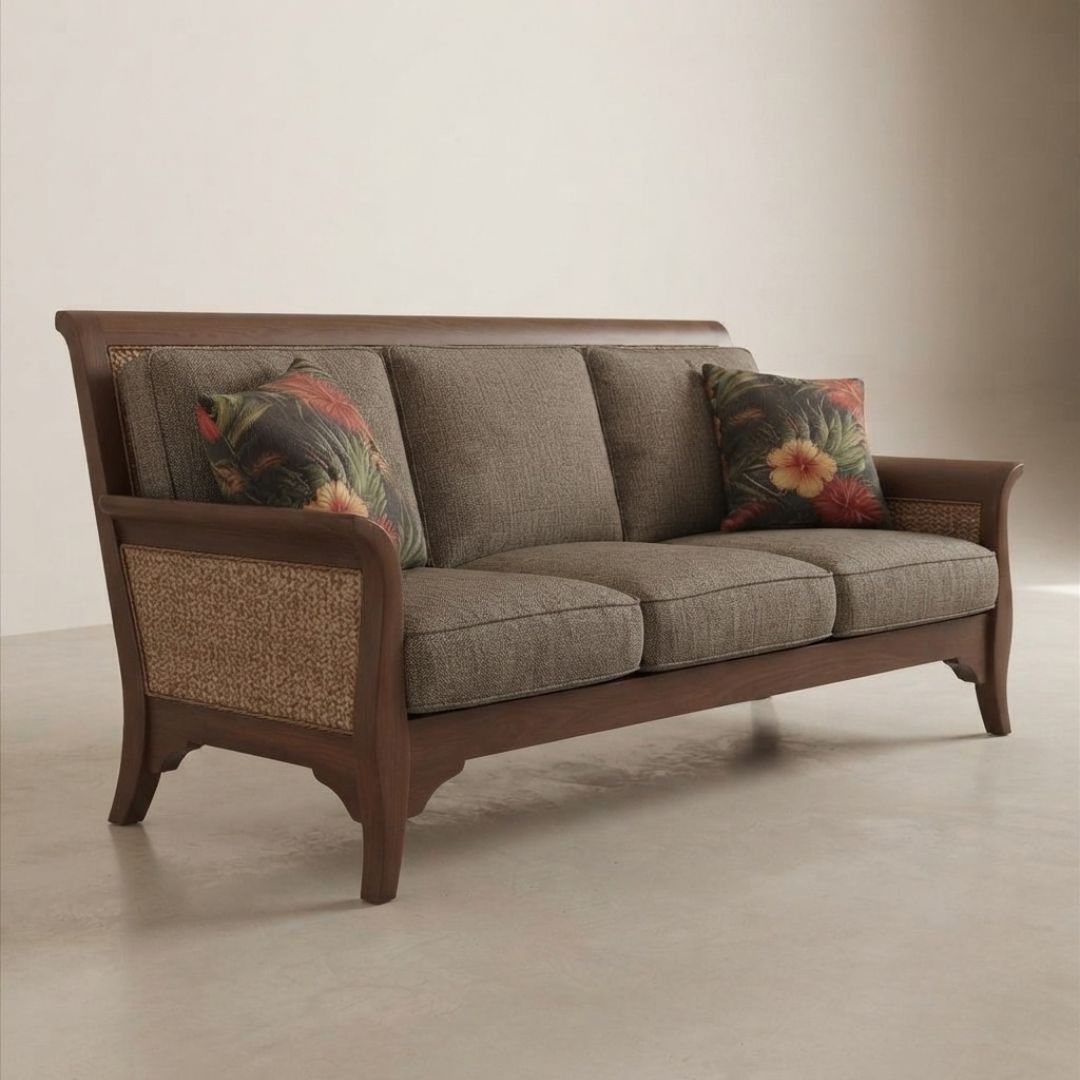 Cane Retro Urban Living Room Sofa Set
