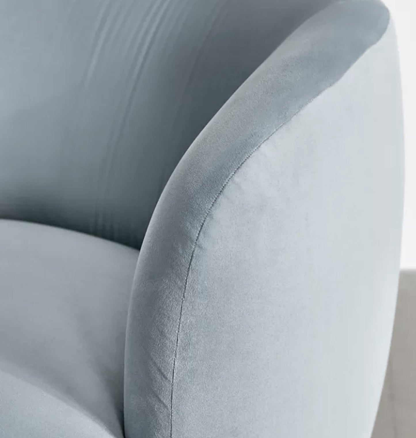 Cloud Urban Velvet Fabric Sofa In Light Grey Color Solid Frame