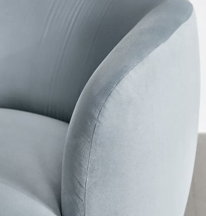Cloud Urban Velvet Fabric Sofa In Light Grey Color Solid Frame