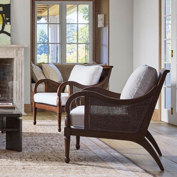 Urban Heritage Plush Wooden Armchair