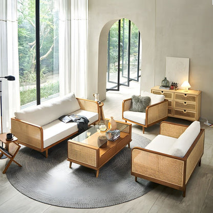 Urban Den Cane-Regal Solid Wood Sofa Set