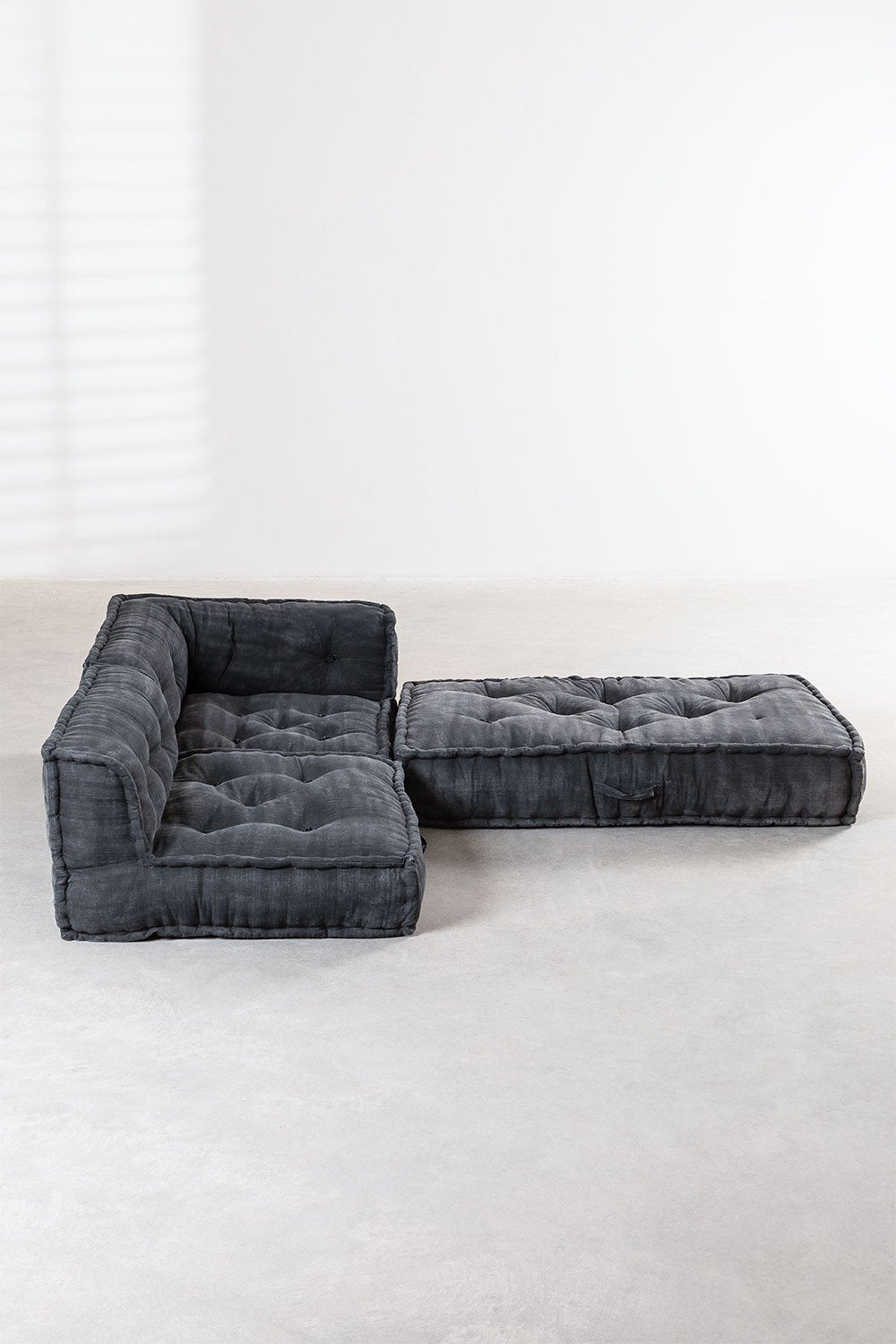 Full Floor Couch Seating Set In Black Color | Floor Sofa