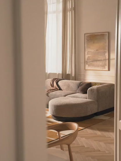 Modular corner sofa in Teddy bouclé