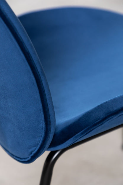 Even Urban Velvet Chair Single Piece In Blue Color