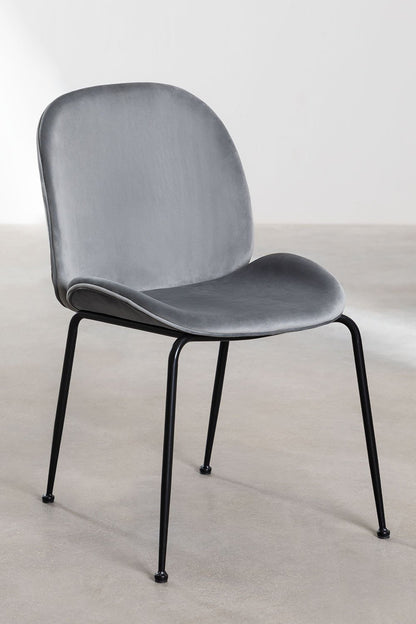 Even Urban Velvet Chair Single Piece In Blue Color