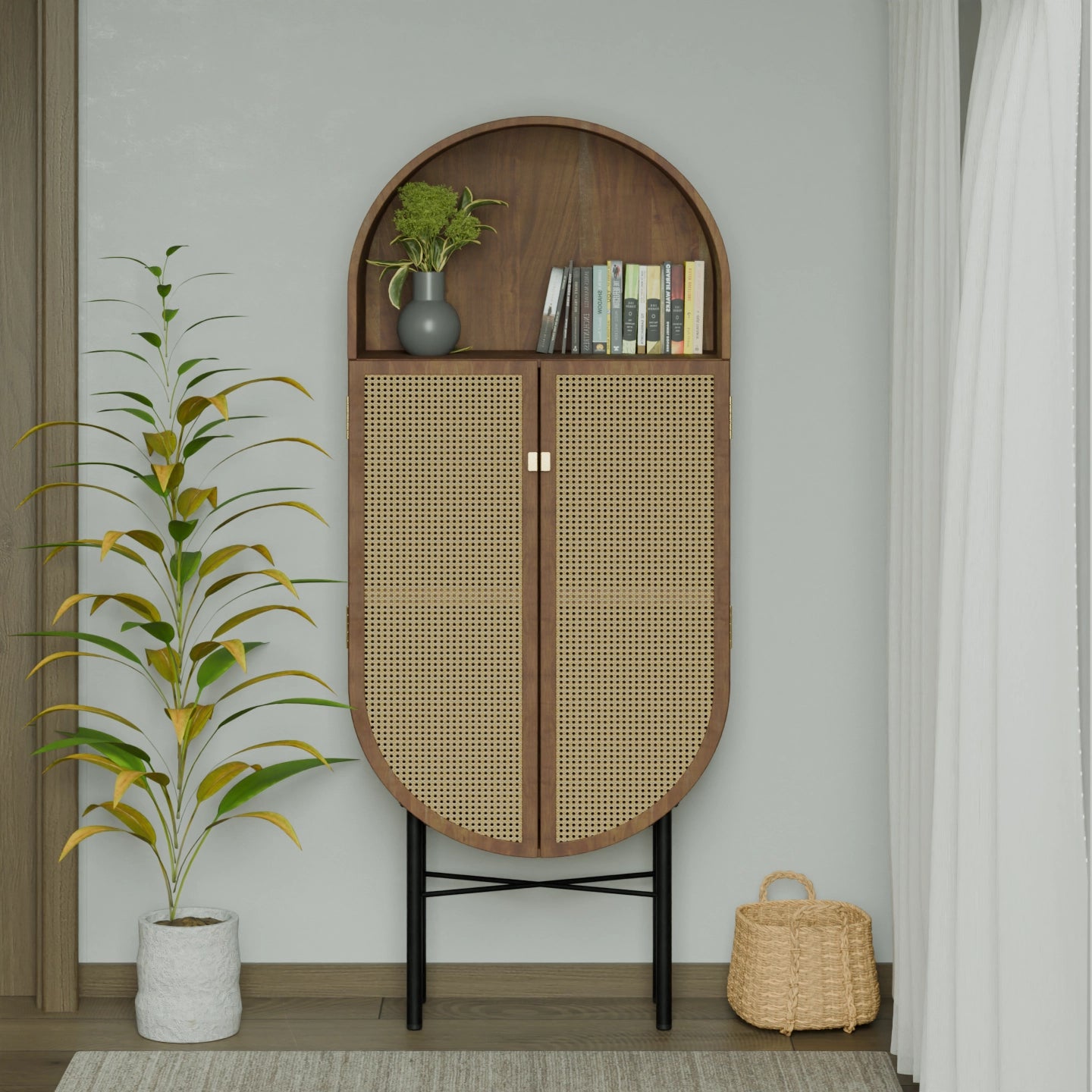 Urban Den Arc Rattan Cabinet