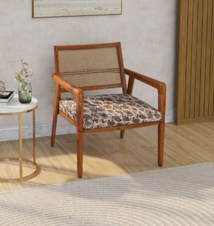 rattan arm chair, wooden armchair, cane armchair