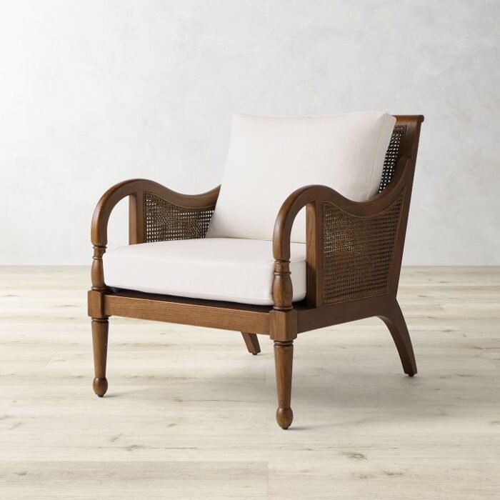 Quality & Craftsmanship Handcrafted by skilled furniture artisans. Framed in kiln-dried solid oak for enduring strength. Seat cushion has high-resiliency foam core for resilient comfort. Hand-tied seat webbing lends additional support. Contract grade. In-home delivery with White Glove service.